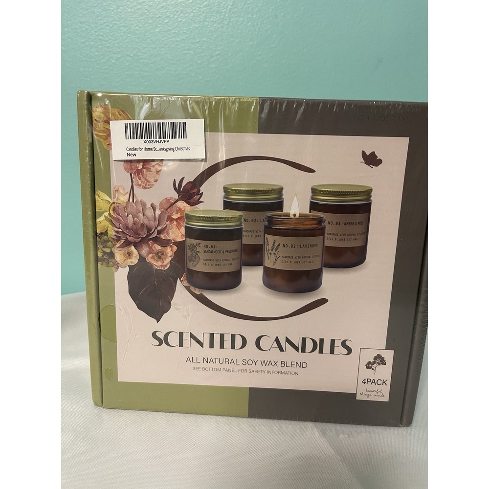 Scented Candles All Natural Soy Wax Blend 4pack New In Box Sealed